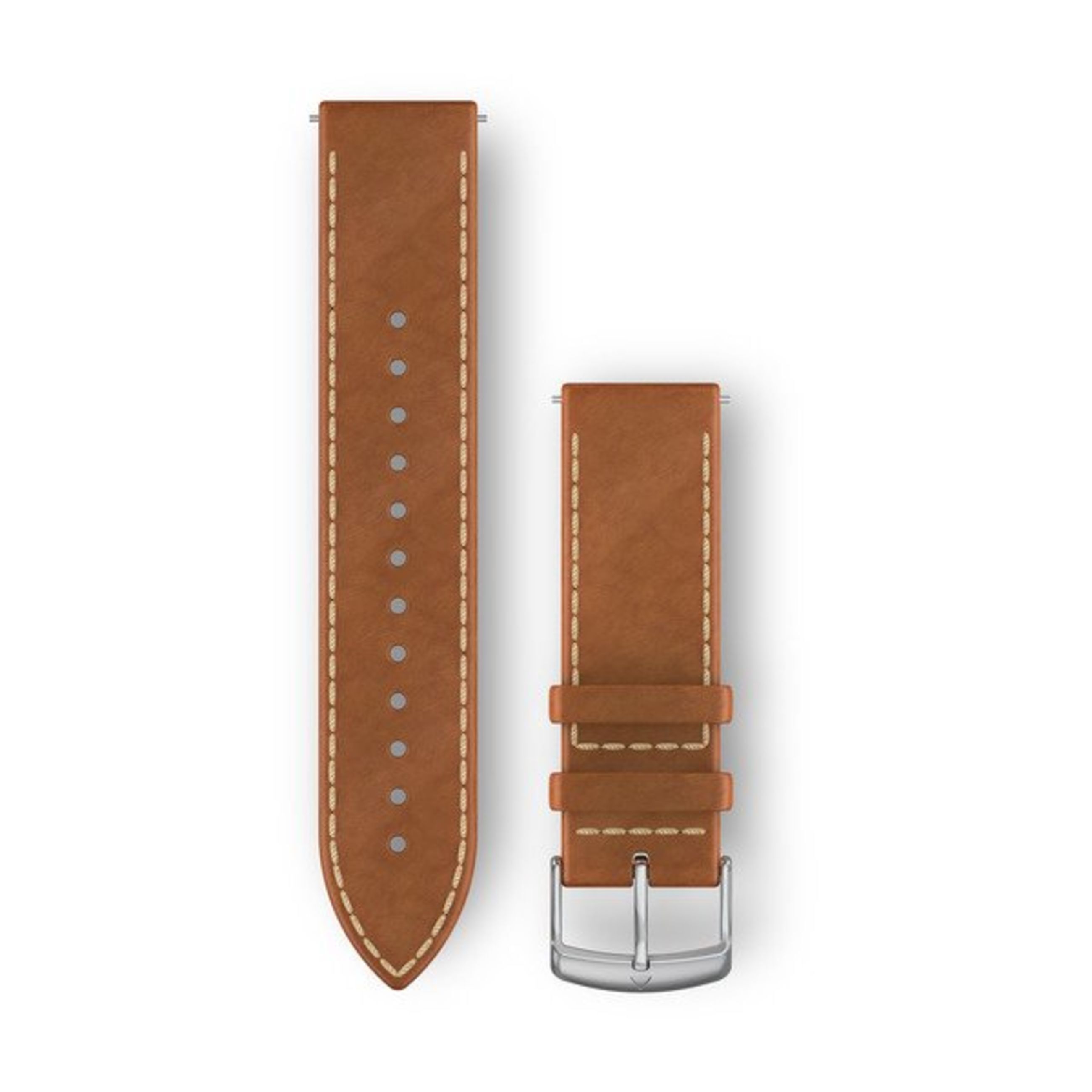 Quick Release Bands (20 Mm) - Tan Italian Leather With Silver Hardware