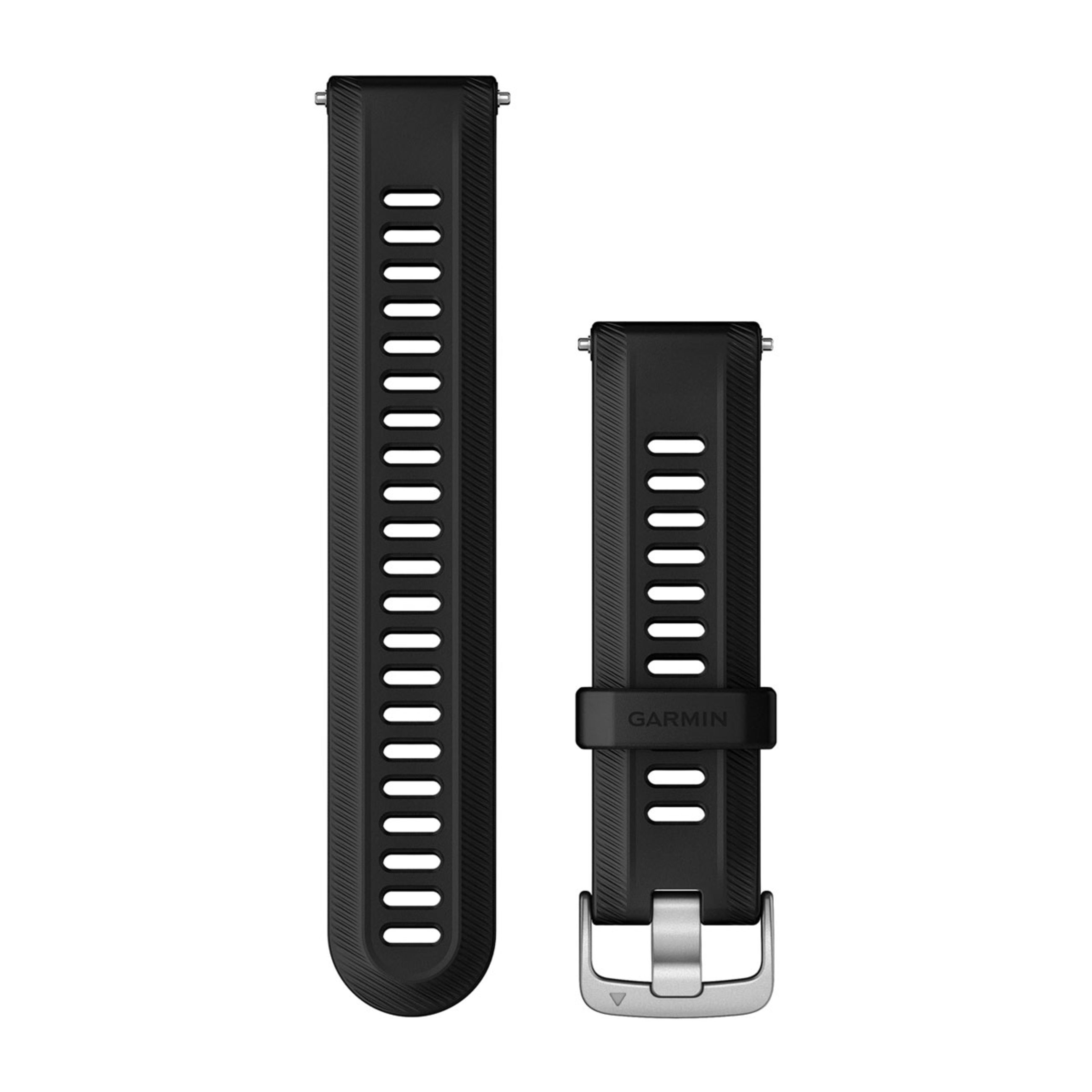 Forerunner Watch Bands (22 Mm) - Black With Silver Hardware