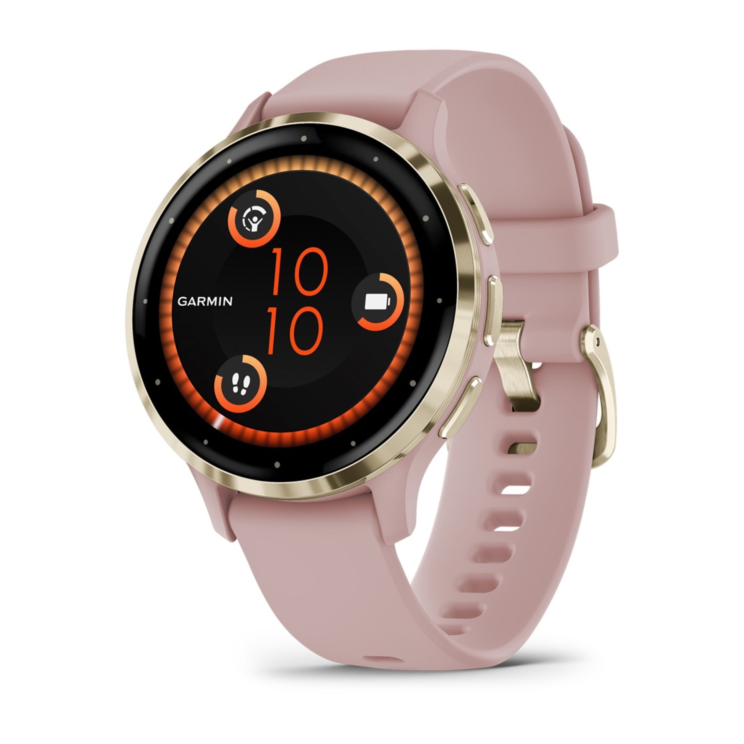 Venu 3S - Soft Gold Stainless Steel Bezel With Dust Rose Case And Silicone Band