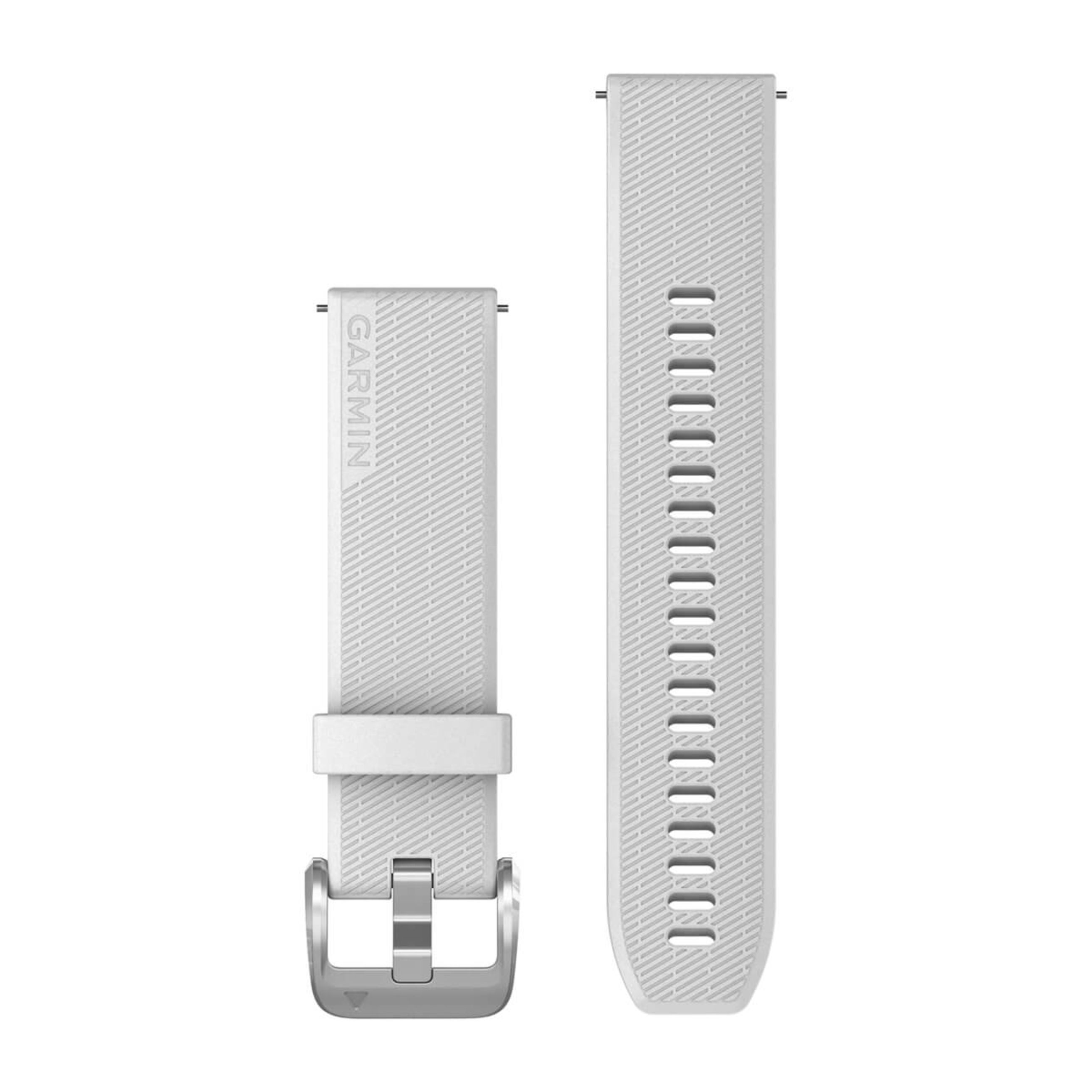 Quick Release Bands (20 Mm) - White With Polished Silver Hardware