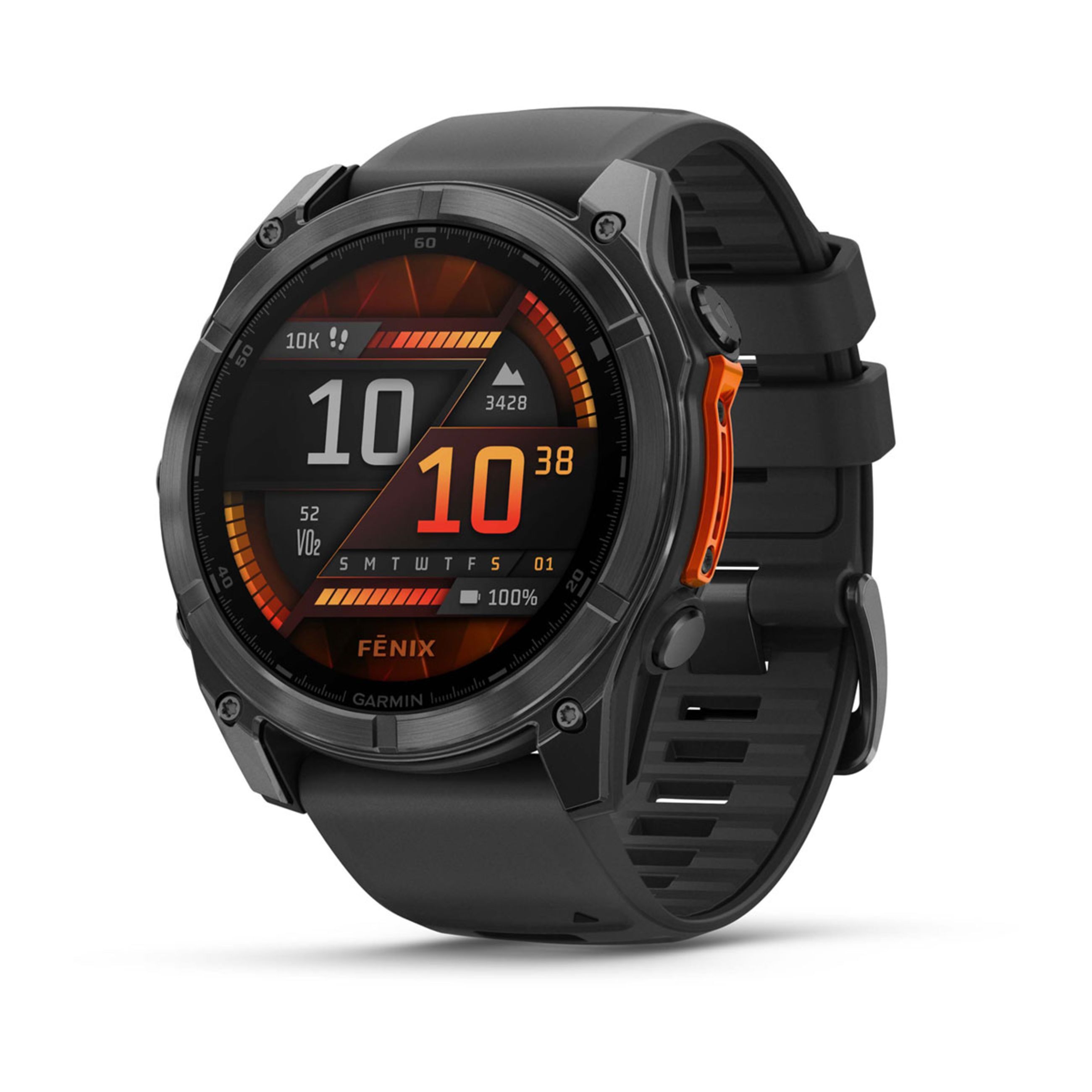 FēNix 8 – 43 Mm, Amoled - Slate Gray With Black Silicone Band