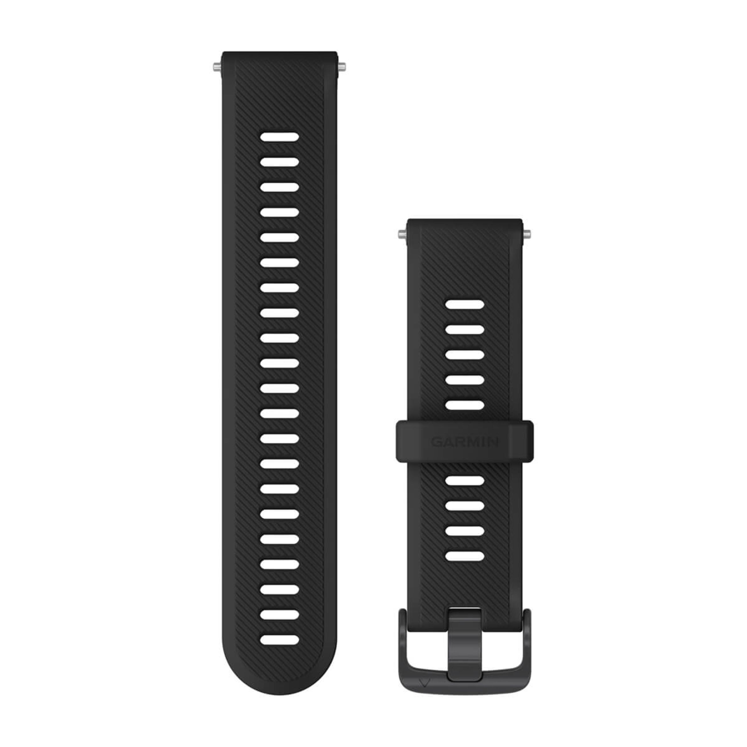 Watch Bands - Black Silicone With Slate Hardware