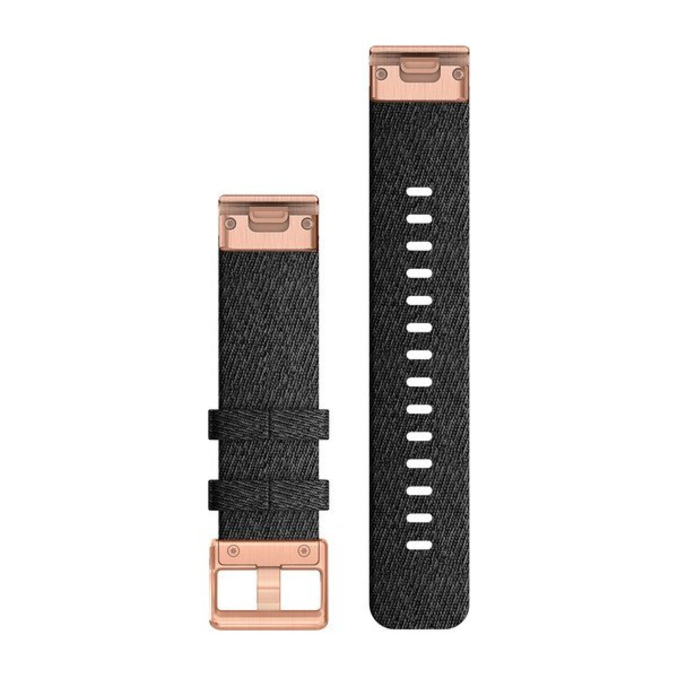 Alternative view of Quickfit 20 Watch Bands - Heathered Black Nylon With Rose Gold Hardware