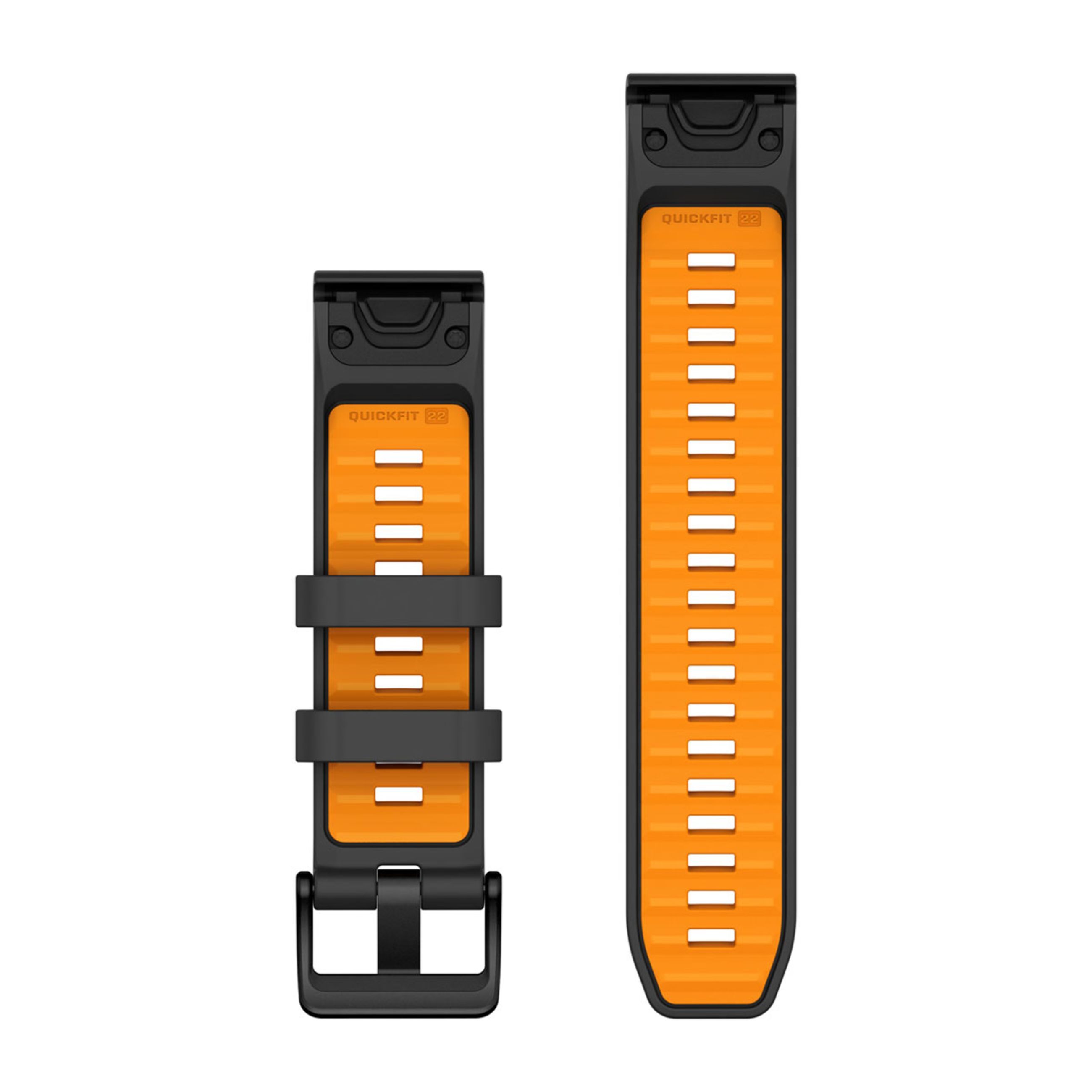 Alternative view of Quickfit 22 Watch Straps - Graphite/Spark Orange Silicone