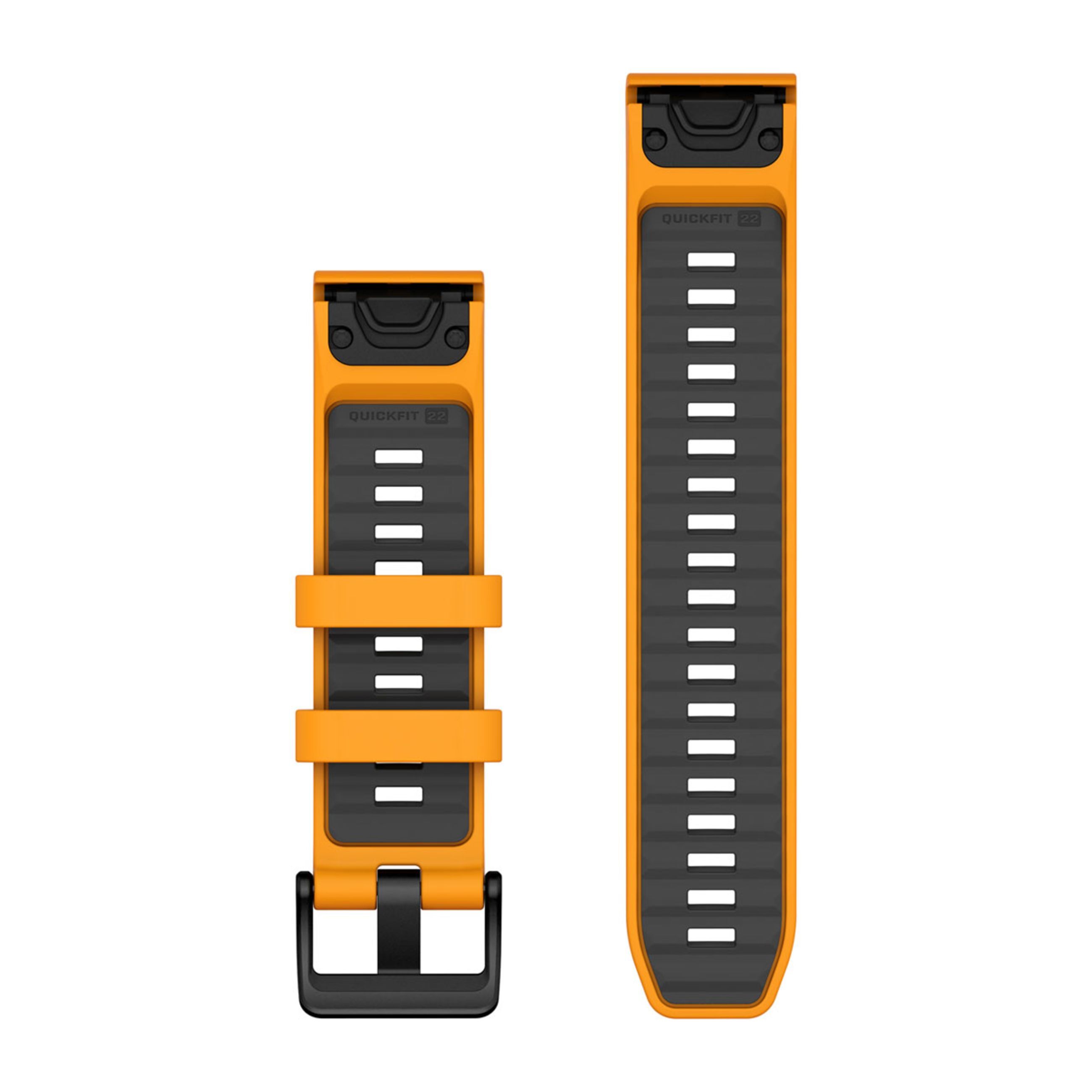 Alternative view of Quickfit 22 Watch Straps - Spark Orange/Graphite Silicone