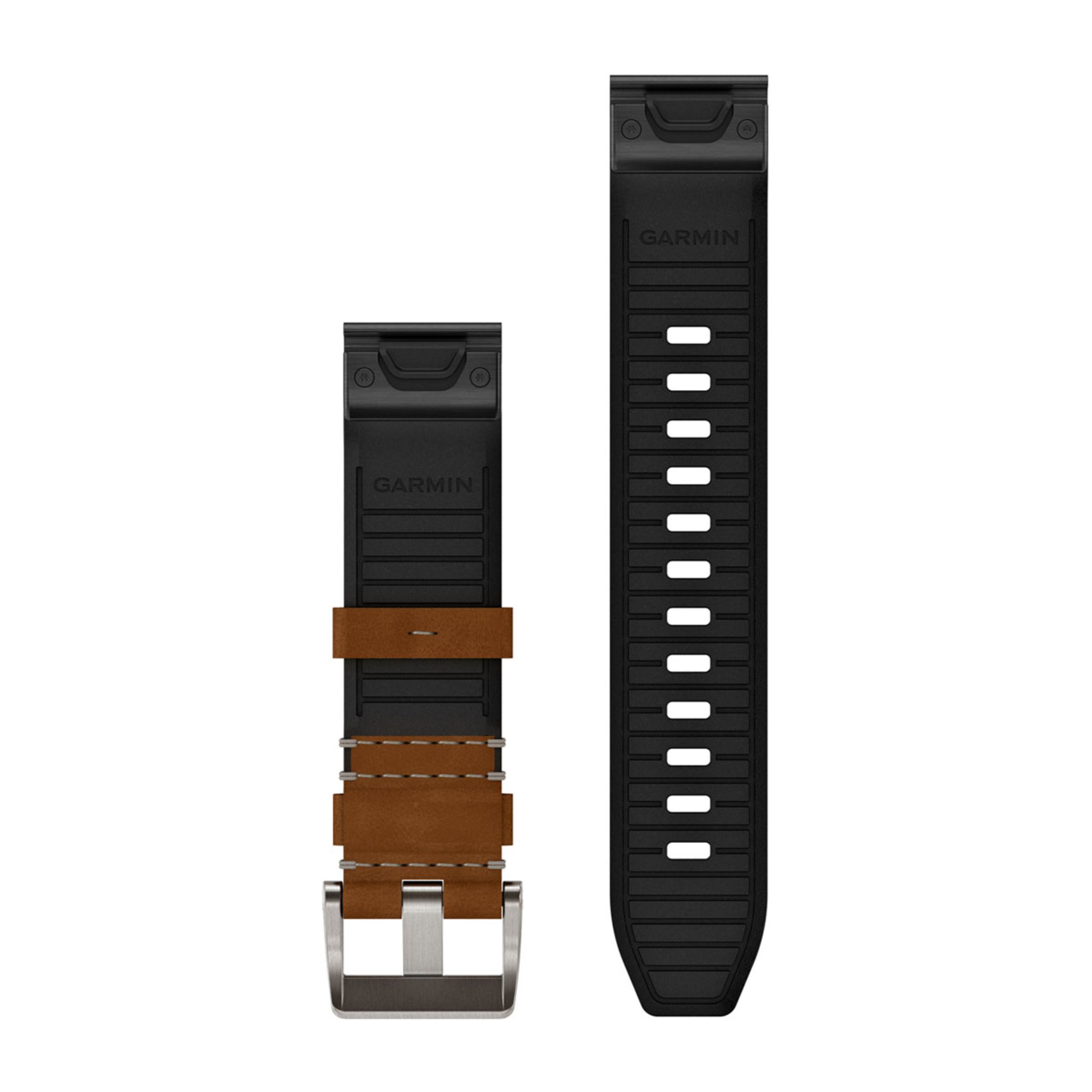 Alternative view of Quickfit 22 Watch Straps - Leather/Fkm Hybrid Strap, Brown/Black