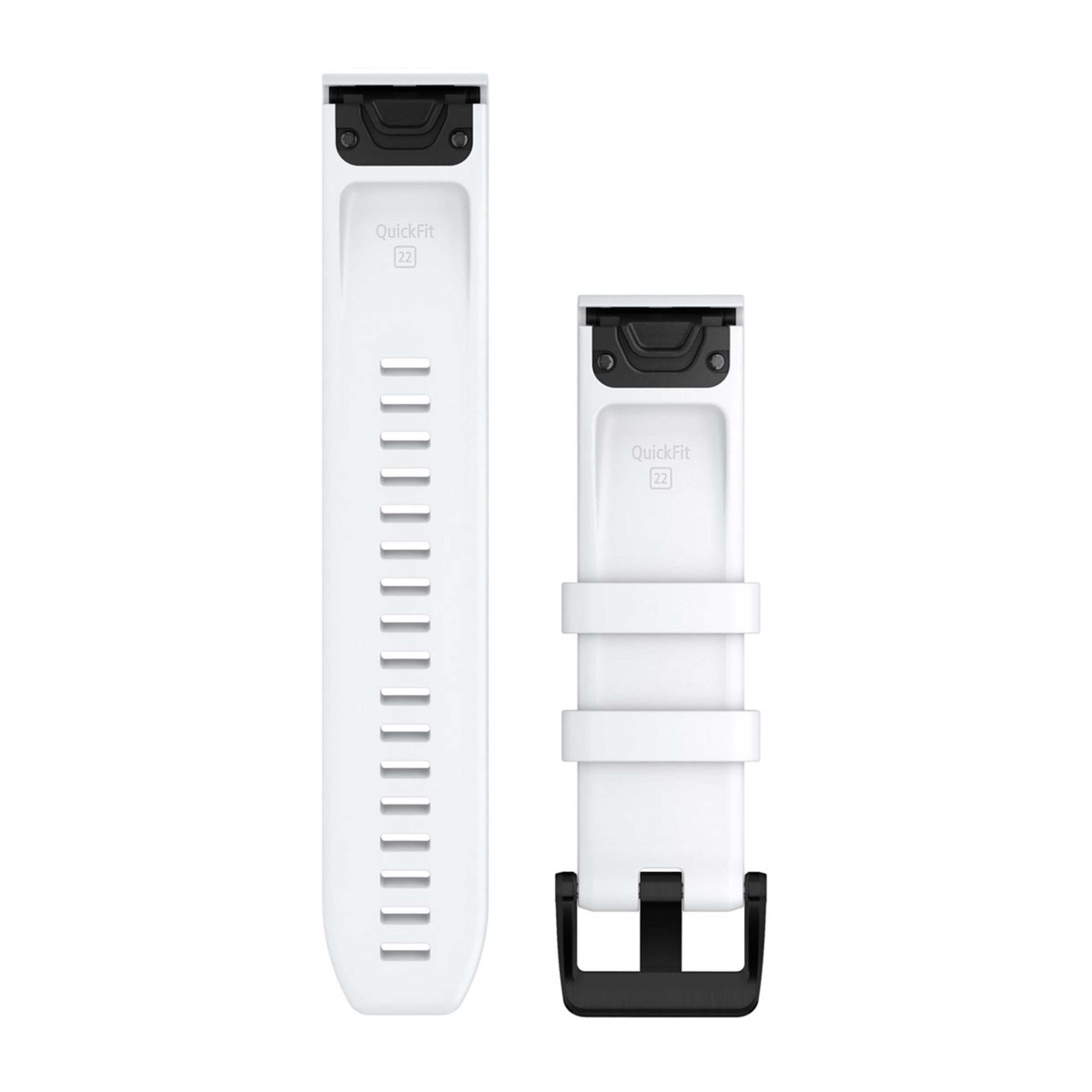 Alternative view of Quickfit 22 Watch Straps - White With Black Stainless Steel Hardware