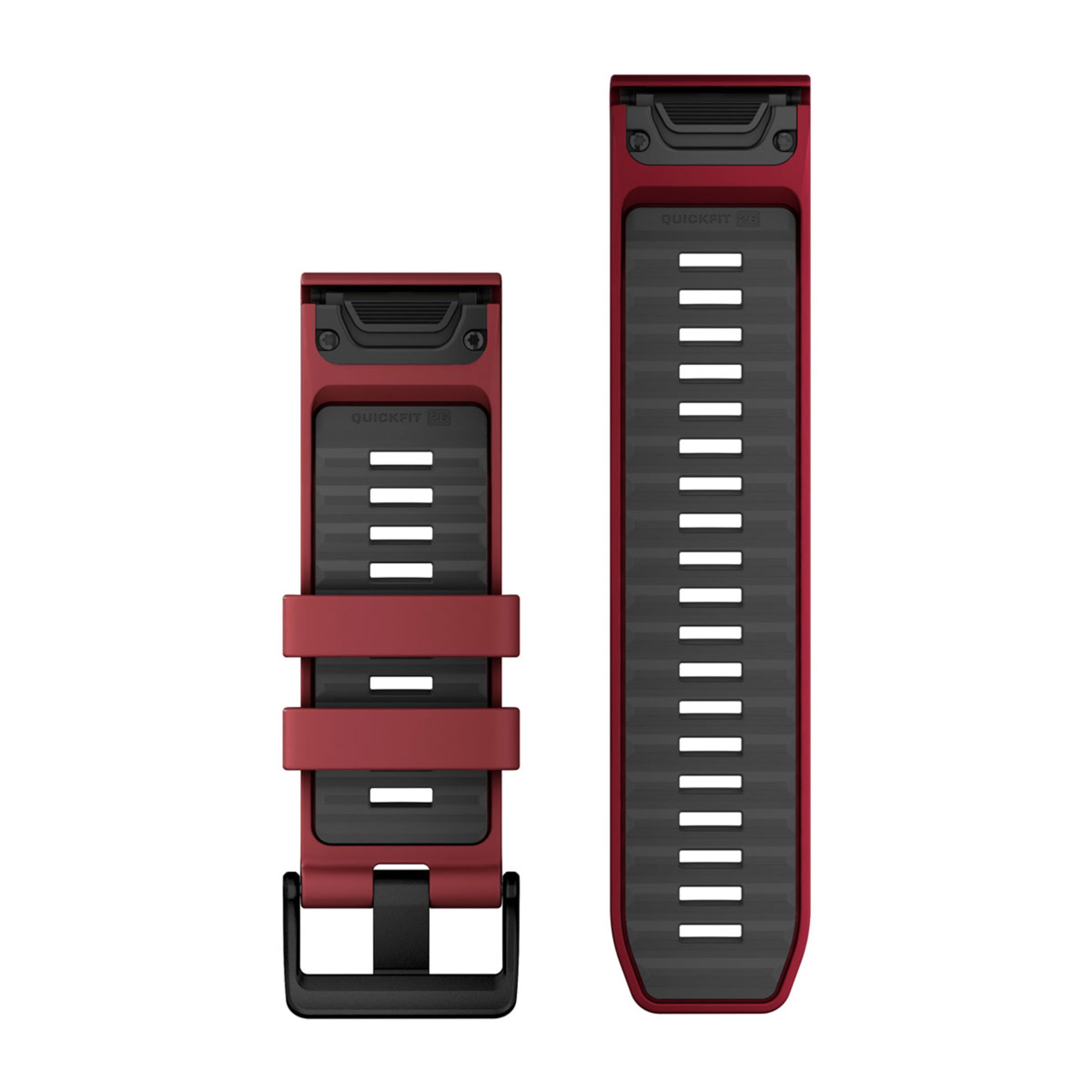 Alternative view of Quickfit 26 Watch Bands - Marsala/Graphite Silicone