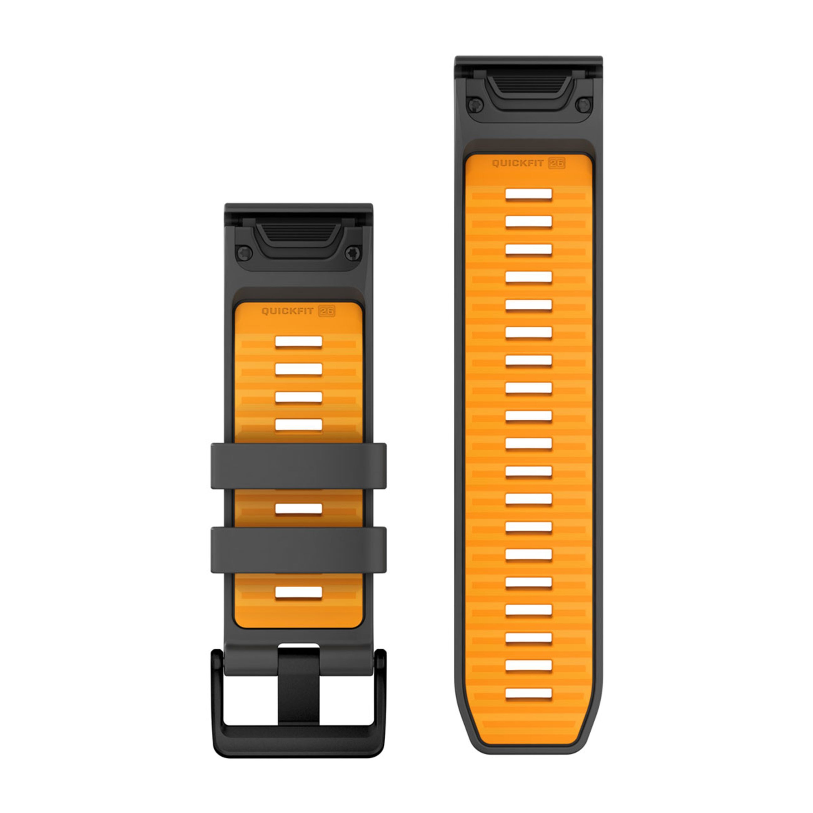 Alternative view of Quickfit 26 Watch Bands - Graphite/Spark Orange Silicone
