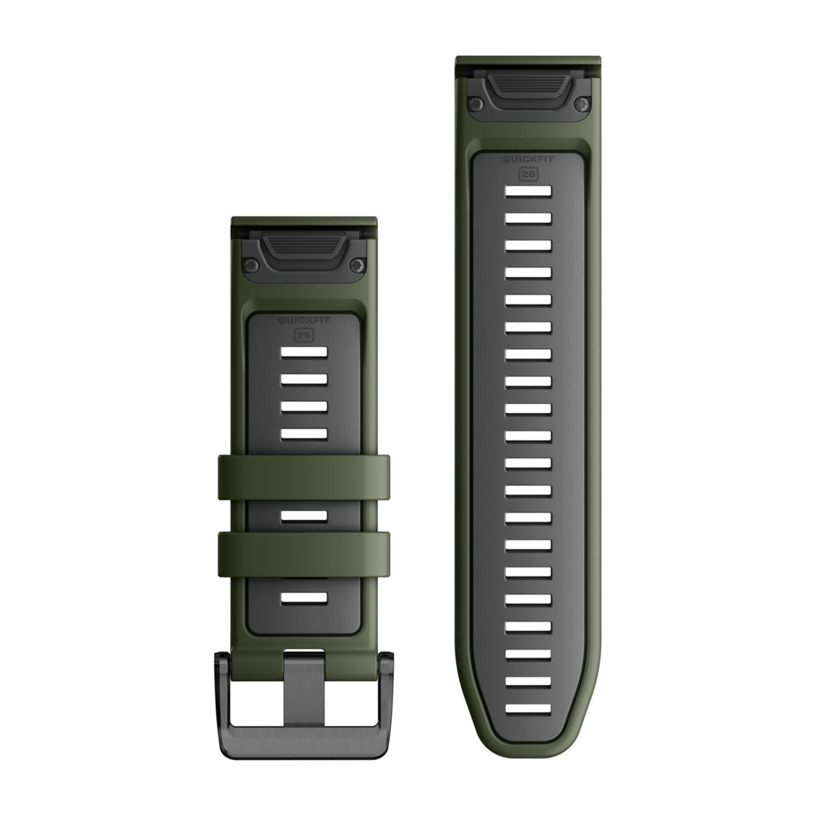 Alternative view of Quickfit 26 Watch Bands - Moss/Graphite Silicone