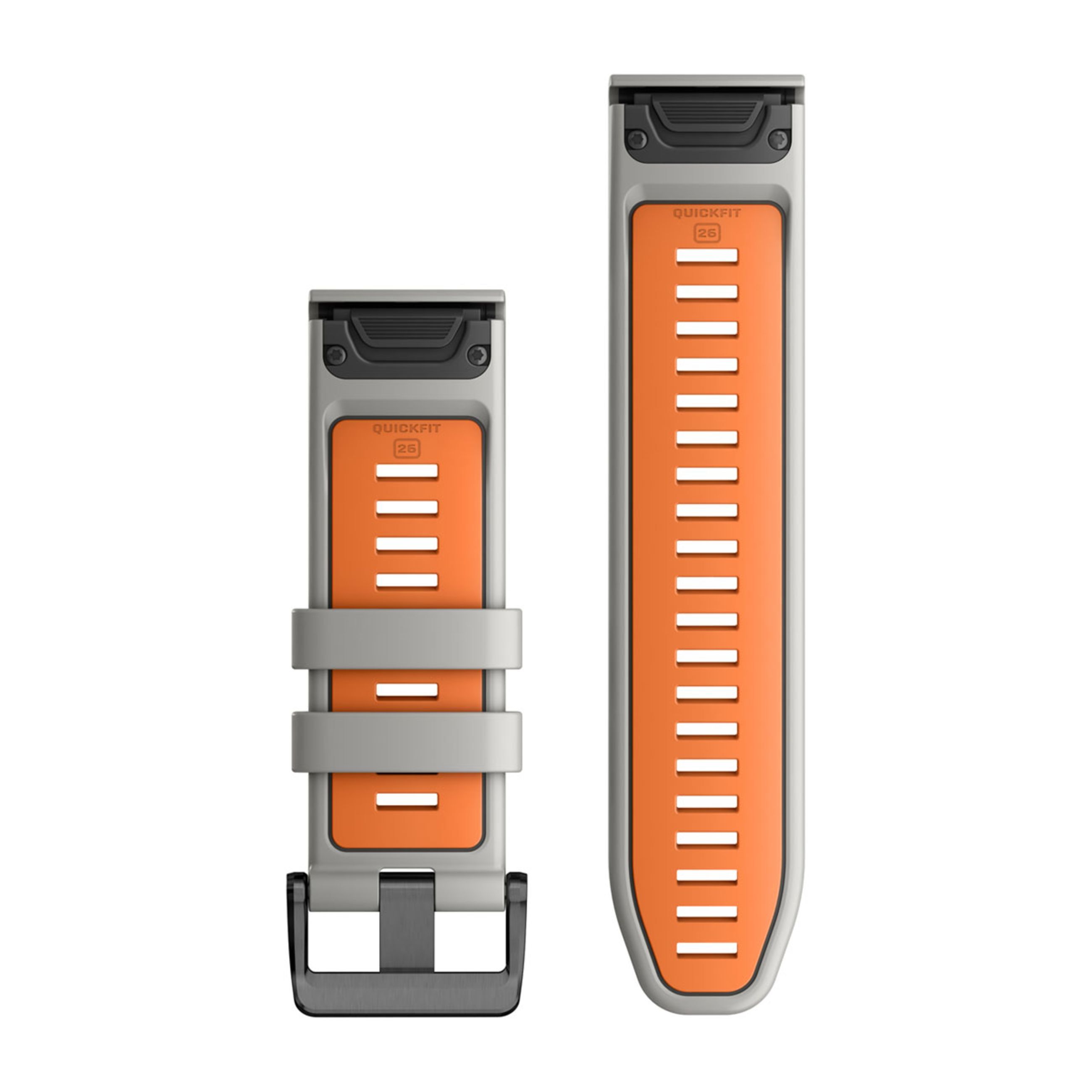 Alternative view of Quickfit 26 Watch Bands - Fog Gray/Ember Orange Silicone