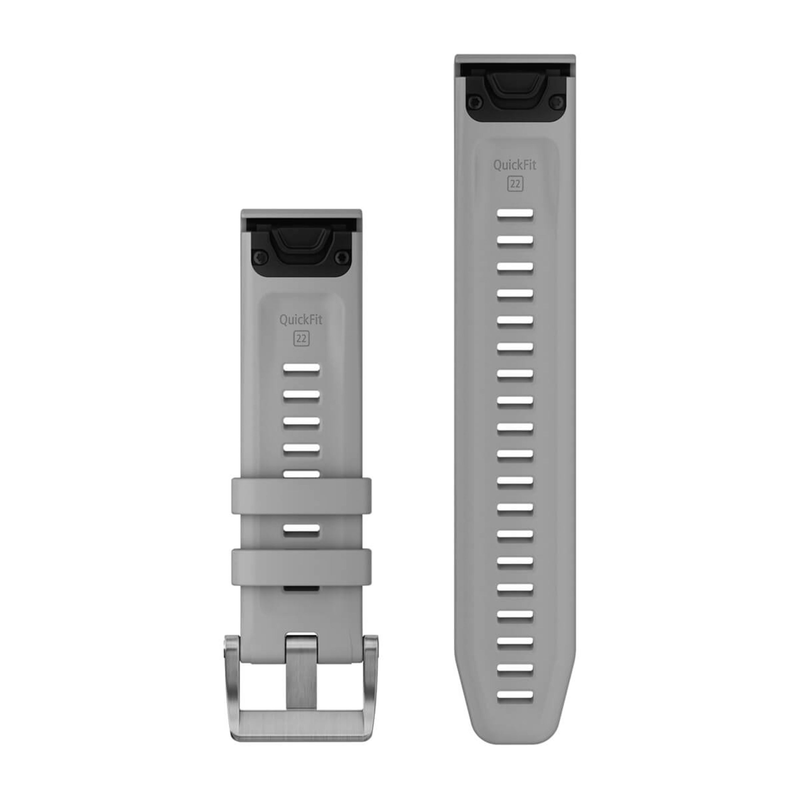 Alternative view of Quickfit 22 Watch Straps - Powder Gray Silicone (3-Piece Dive Set)