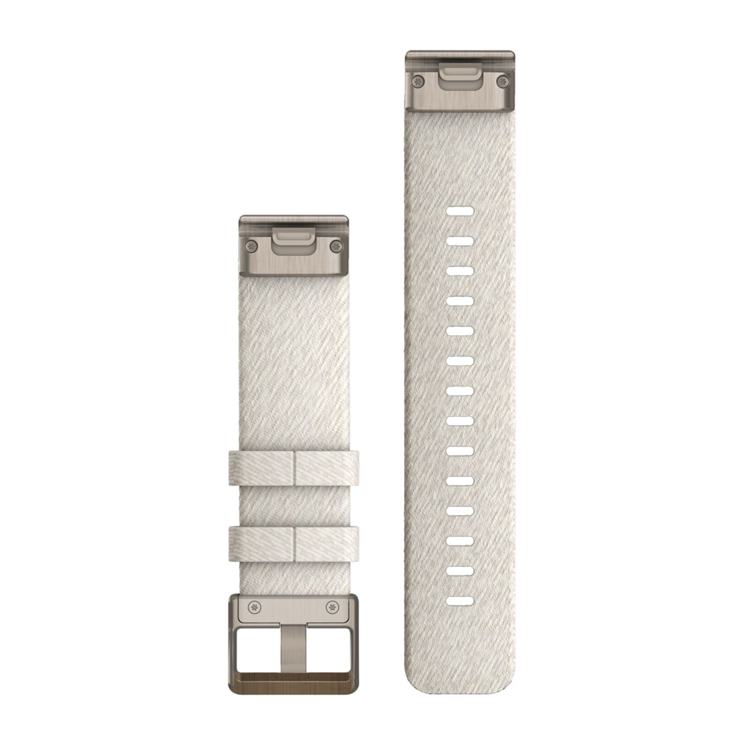 Alternative view of Quickfit 20 Watch Bands - Cream Heathered Nylon With Soft Gold Hardware
