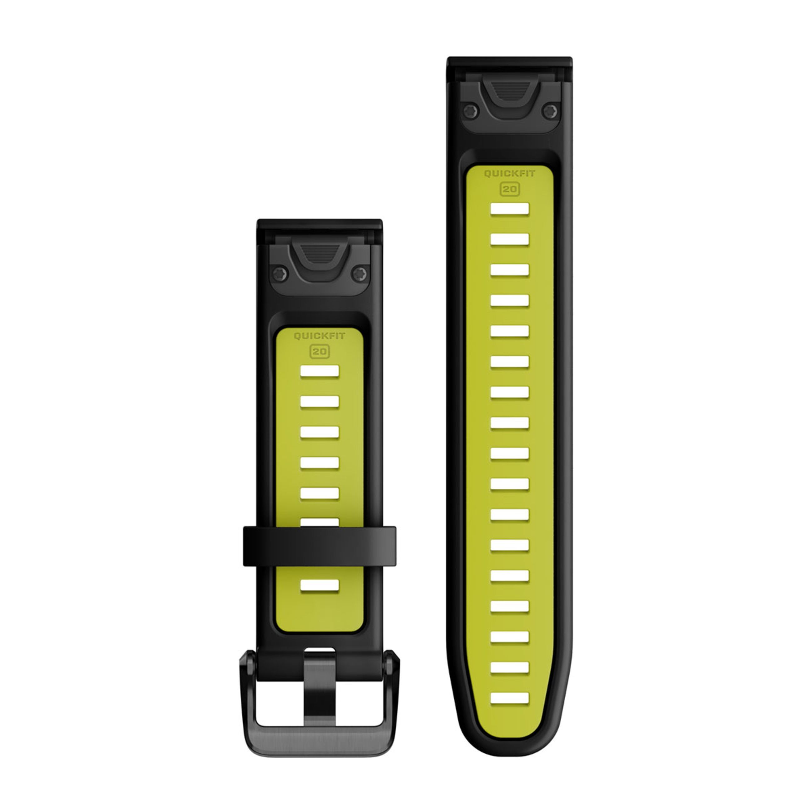 Alternative view of Quickfit 20 Watch Bands - Black/Electric Lime Silicone