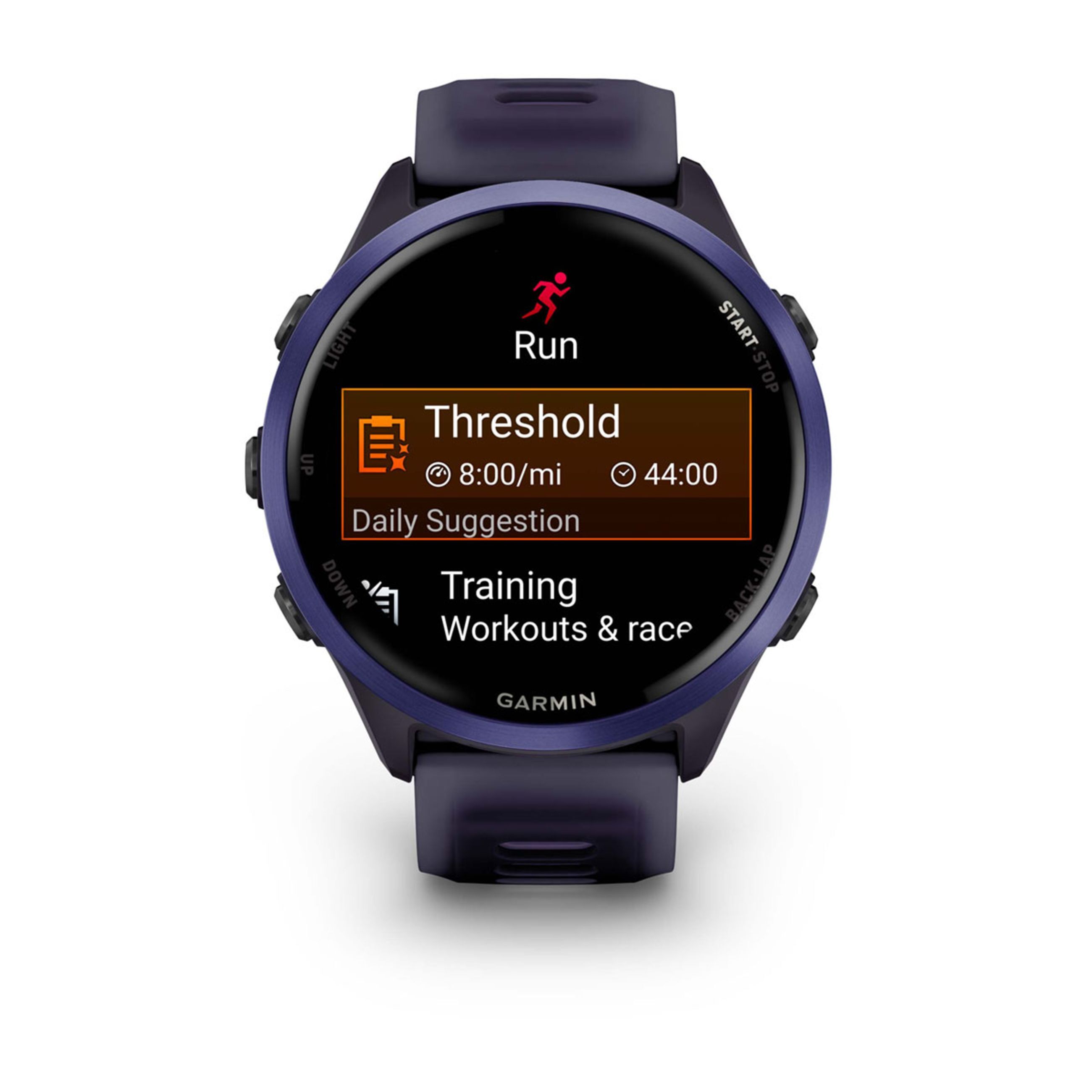 Alternative view of Forerunner 570 - 42Mm - Indigo Aluminum With Translucent Imperial Purple/Indigo Band