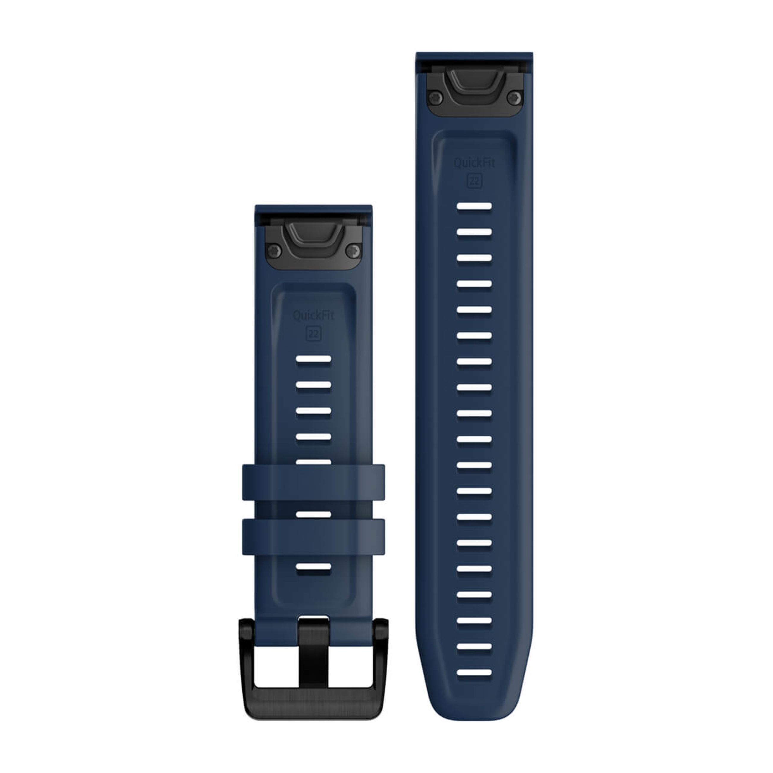 Alternative view of Quickfit 22 Watch Straps - Captain Blue With Black Stainless Steel Hardware